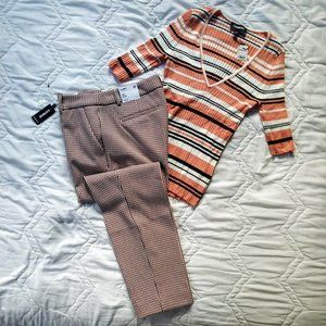 EXPRESS Mid Rise Houndstooth Columnist Ankle Pant